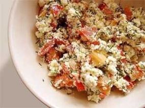 Cottage cheese with vegetables for diabetes